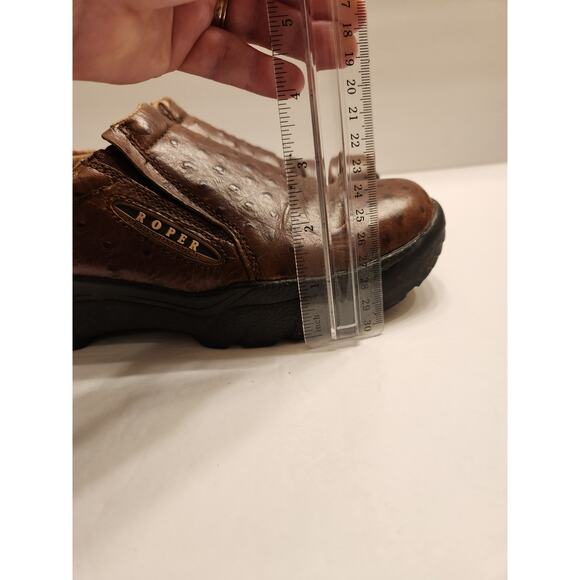 ROPER Performance Slip On Comfort Shoe Womens 7.5 Brown Leather Rugged Western - Picture 6 of 11